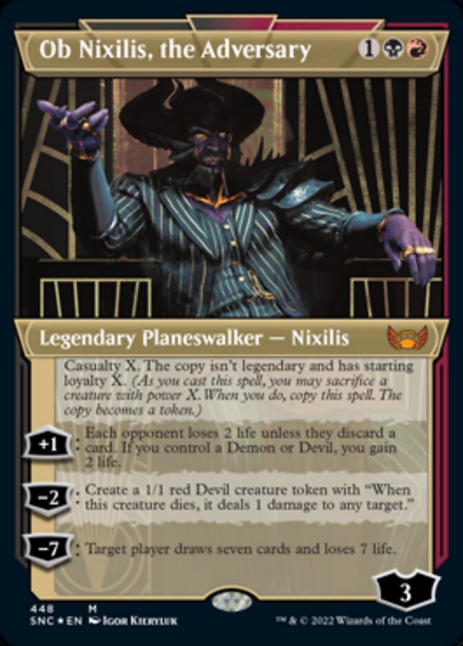 Ob Nixilis, the Adversary (Showcase Art Deco Foil Etched) [Streets of New Capenna] | RetroPlay Games