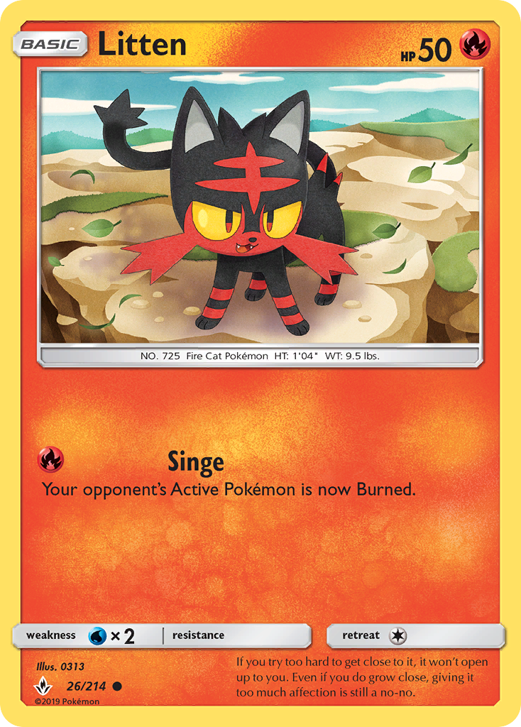 Litten (26/214) [Sun & Moon: Unbroken Bonds] | RetroPlay Games