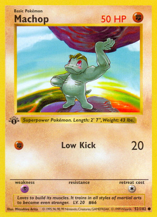 Machop (52/102) (Shadowless) [Base Set 1st Edition] | RetroPlay Games