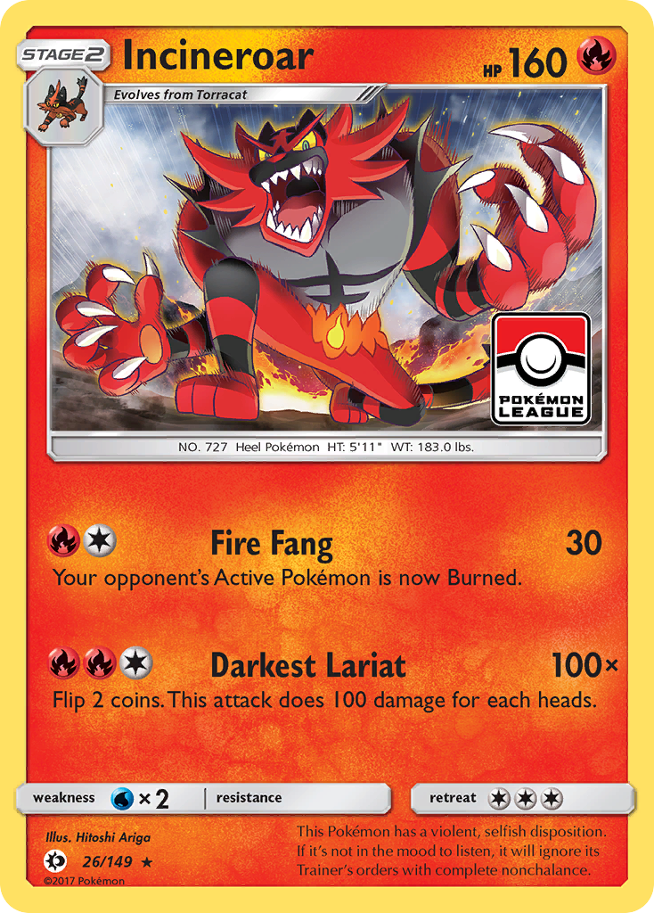 Incineroar (26/149) [Sun & Moon: Base Set] | RetroPlay Games