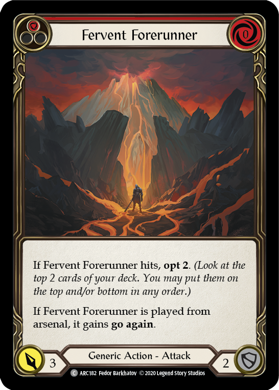 Fervent Forerunner (Red) [U-ARC182] (Arcane Rising Unlimited)  Unlimited Rainbow Foil | RetroPlay Games