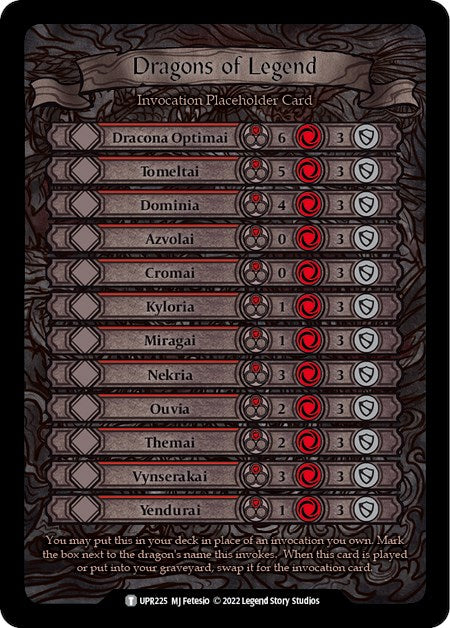Dragons of Legend Invocation Placeholder Card [UPR225] (Uprising) | RetroPlay Games