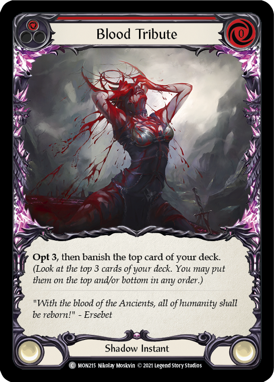 Blood Tribute (Red) [MON215-RF] (Monarch)  1st Edition Rainbow Foil | RetroPlay Games