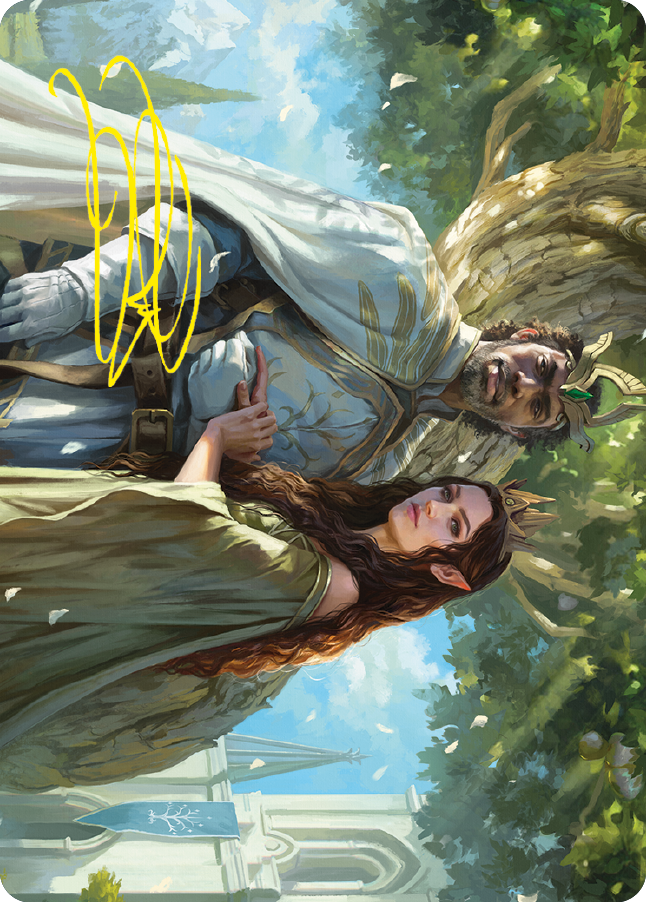 Aragorn and Arwen, Wed Art Card (Gold-Stamped Signature) [The Lord of the Rings: Tales of Middle-earth Art Series] | RetroPlay Games