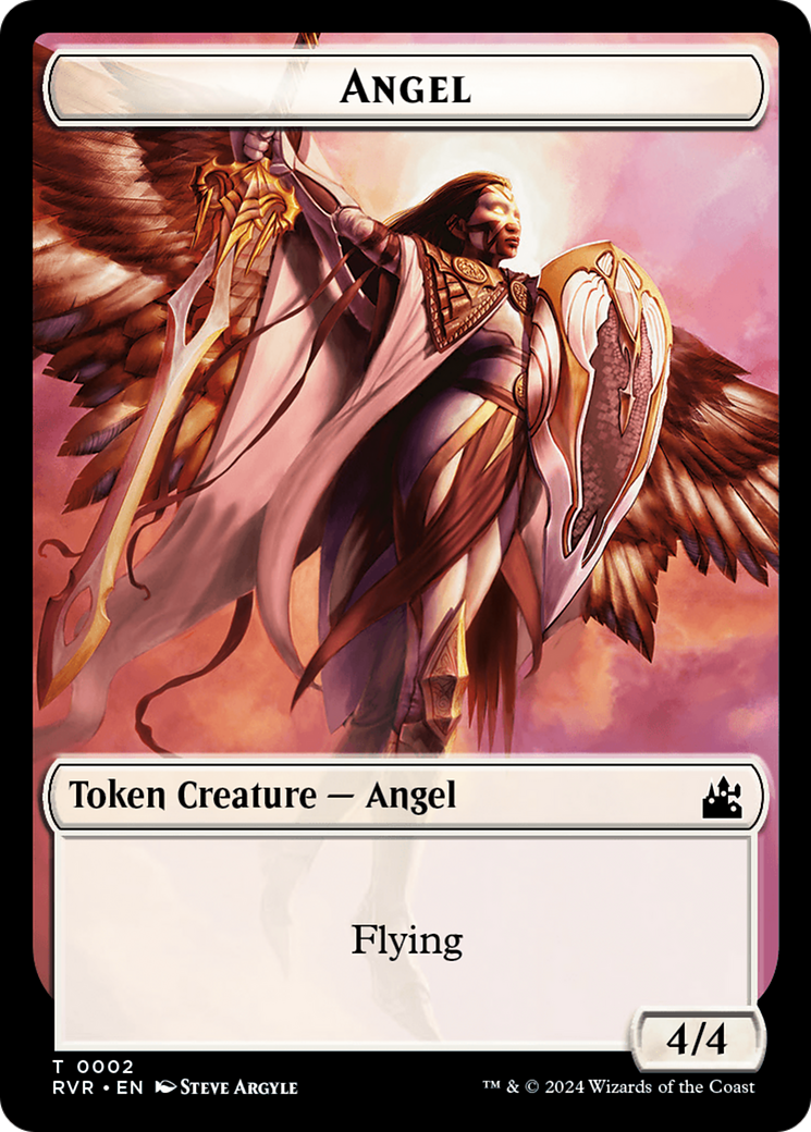 Elf Knight // Angel (0002) Double-Sided Token [Ravnica Remastered Tokens] | RetroPlay Games