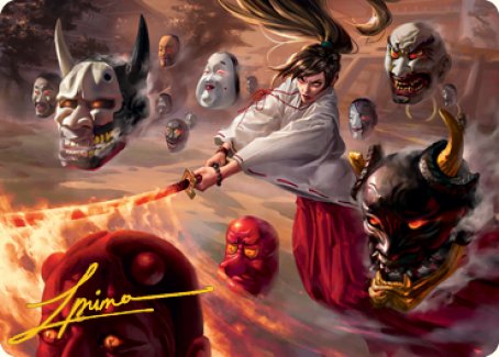 Unquenchable Fury Art Card (Gold-Stamped Signature) [Kamigawa: Neon Dynasty Art Series] | RetroPlay Games