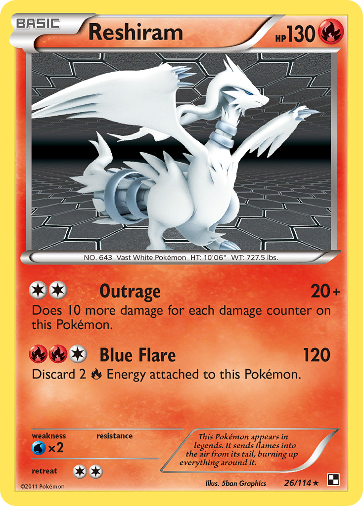 Reshiram (26/114) [Black & White: Base Set] | RetroPlay Games