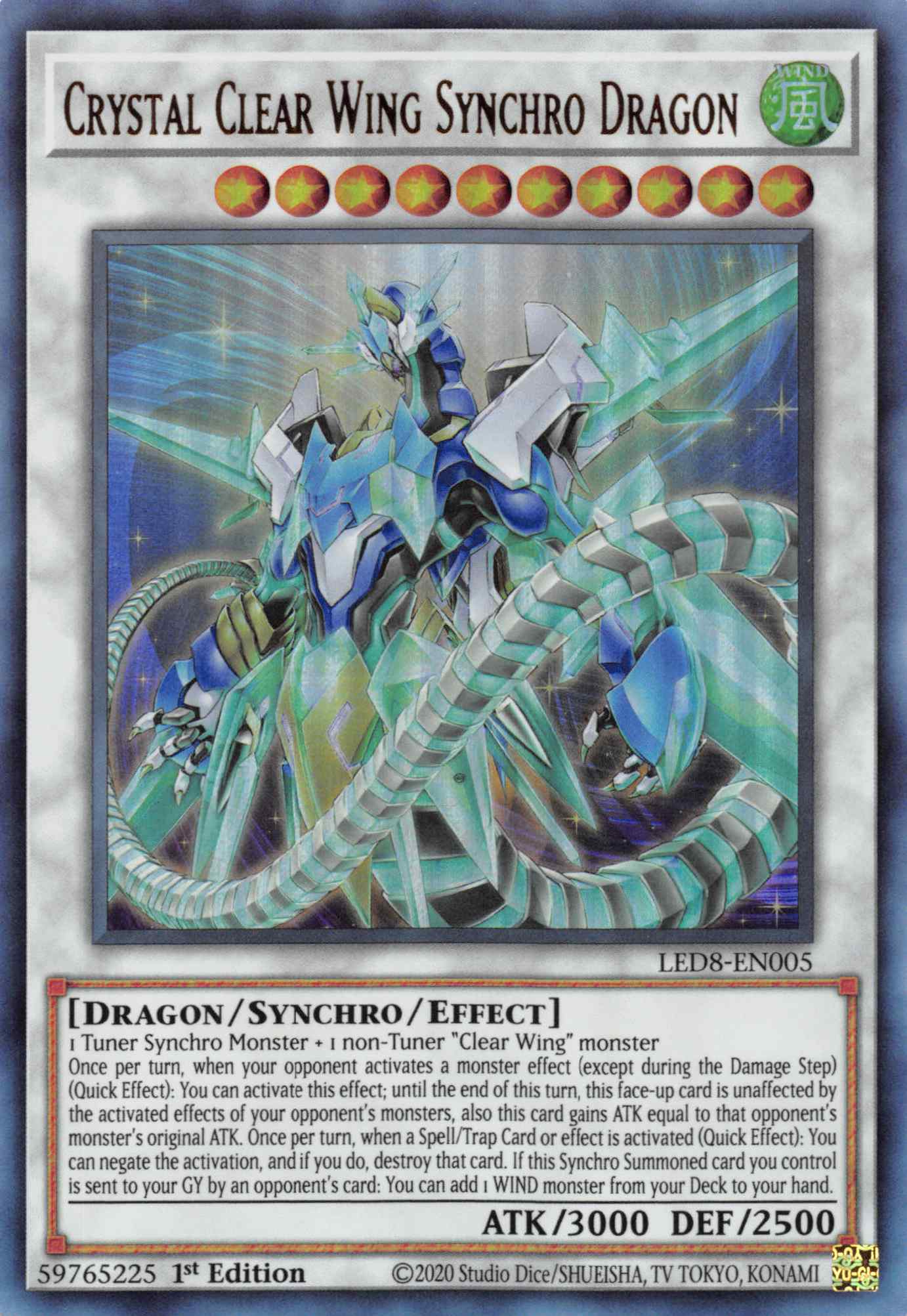 Crystal Clear Wing Synchro Dragon [LED8-EN005] Ultra Rare | RetroPlay Games