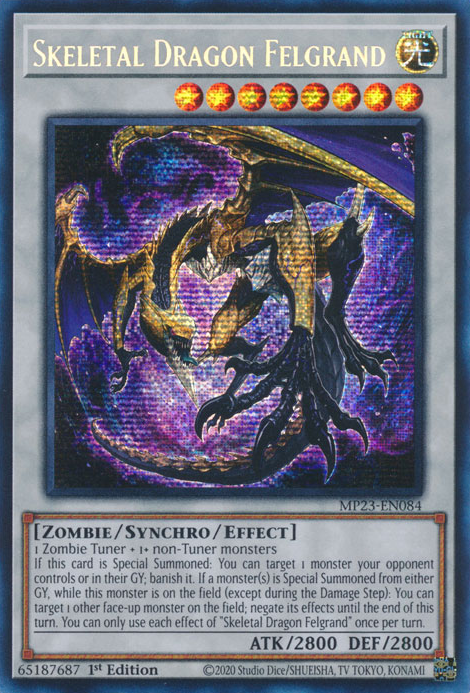 Skeletal Dragon Felgrand [MP23-EN084] Prismatic Secret Rare | RetroPlay Games