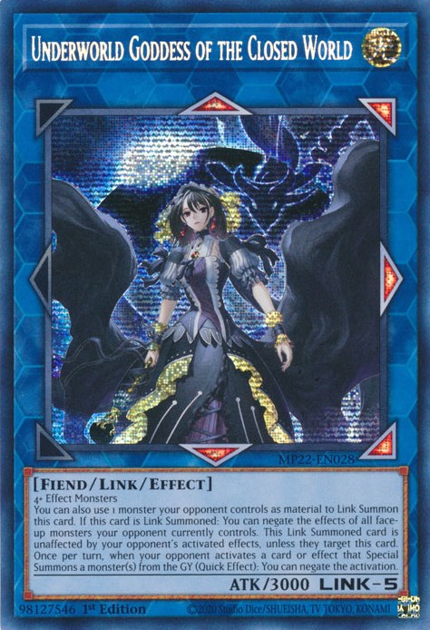 Underworld Goddess of the Closed World [MP22-EN028] Prismatic Secret Rare | RetroPlay Games