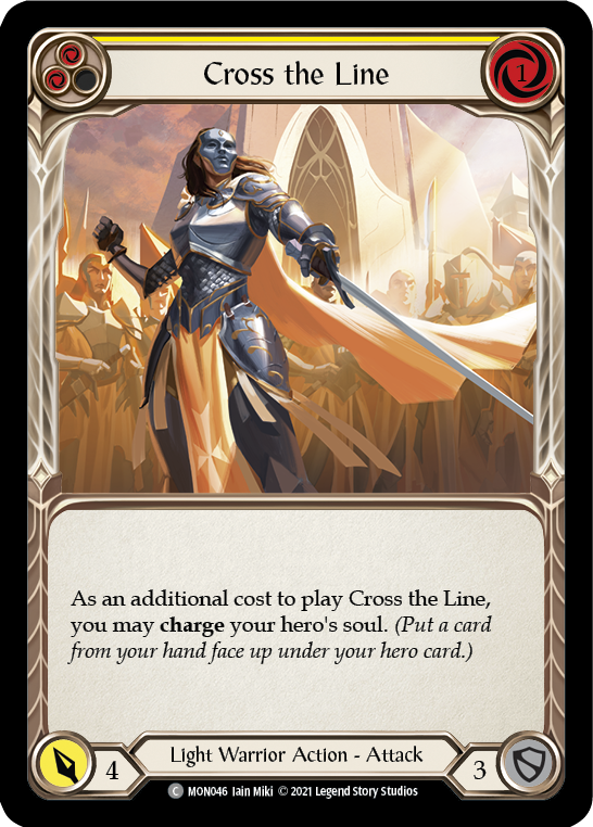 Cross the Line (Yellow) [MON046-RF] (Monarch)  1st Edition Rainbow Foil | RetroPlay Games