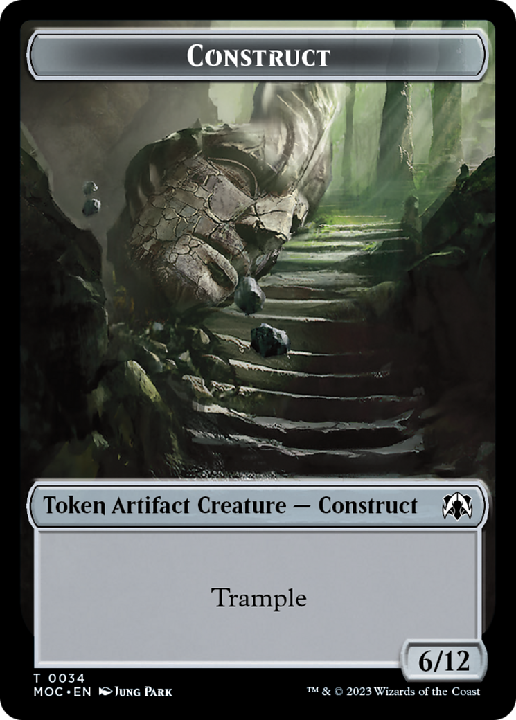 Phyrexian Golem // Construct Double-Sided Token [March of the Machine Commander Tokens] | RetroPlay Games