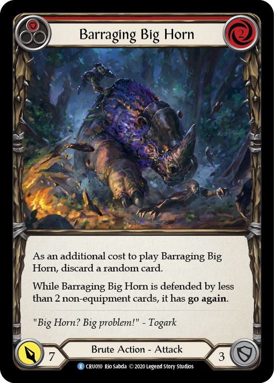 Barraging Big Horn (Red) [CRU010] (Crucible of War)  1st Edition Normal | RetroPlay Games