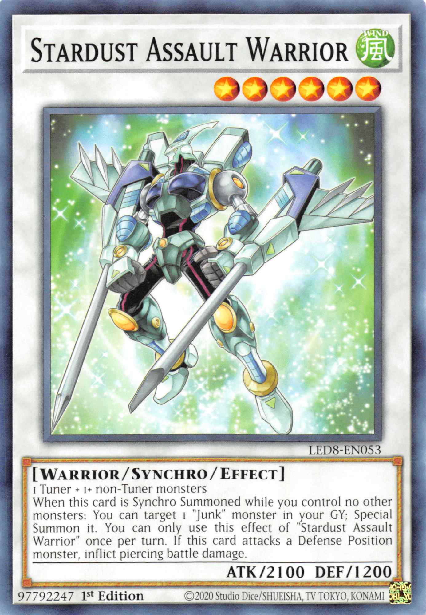 Stardust Assault Warrior [LED8-EN053] Common | RetroPlay Games