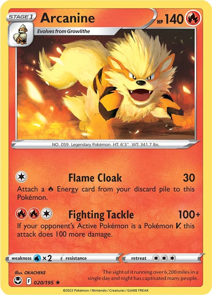 Arcanine (020/195) [Sword & Shield: Silver Tempest] | RetroPlay Games