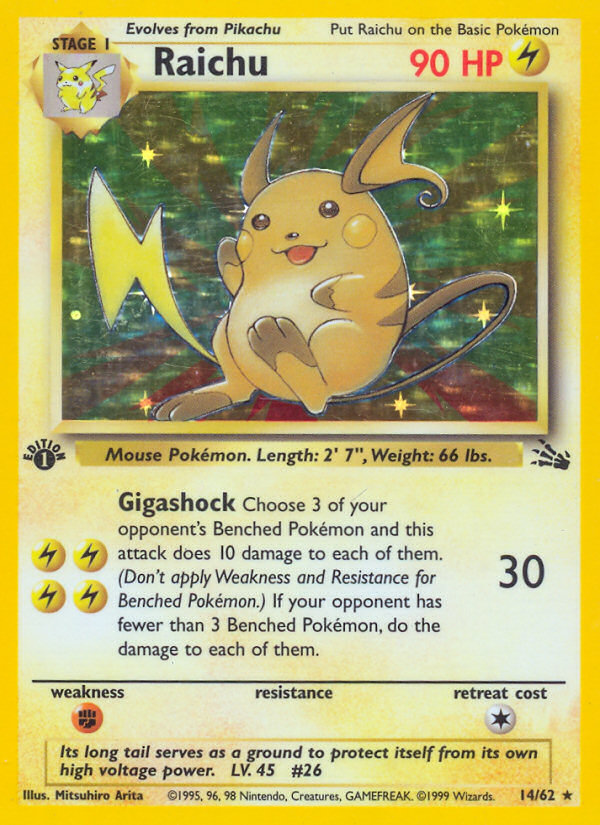 Raichu (14/62) [Fossil 1st Edition] | RetroPlay Games