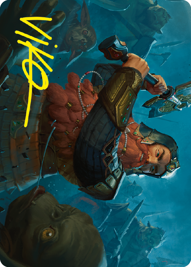 Gimli, Counter of Kills Art Card (10/81) (Gold-Stamped Signature) [The Lord of the Rings: Tales of Middle-earth Art Series] | RetroPlay Games