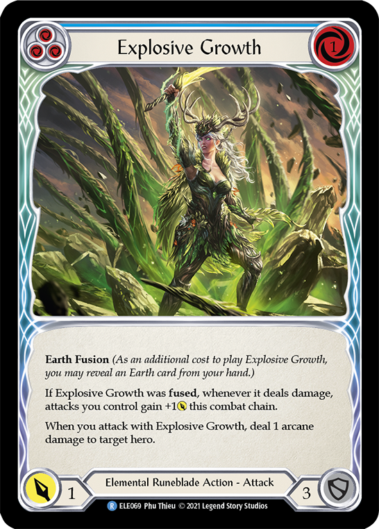 Explosive Growth (Blue) [ELE069] (Tales of Aria)  1st Edition Rainbow Foil | RetroPlay Games