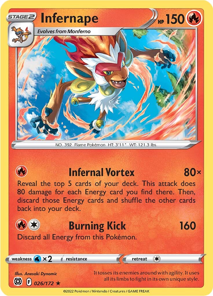 Infernape (026/172) (Theme Deck Exclusive) [Sword & Shield: Brilliant Stars] | RetroPlay Games