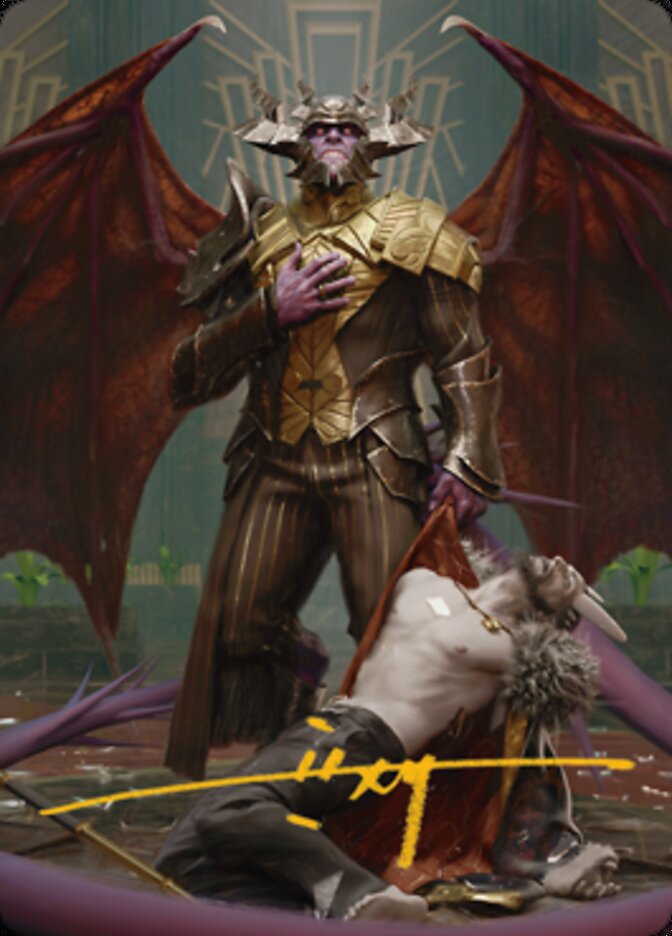 Ob Nixilis, the Adversary 1 Art Card (Gold-Stamped Signature) [Streets of New Capenna Art Series] | RetroPlay Games
