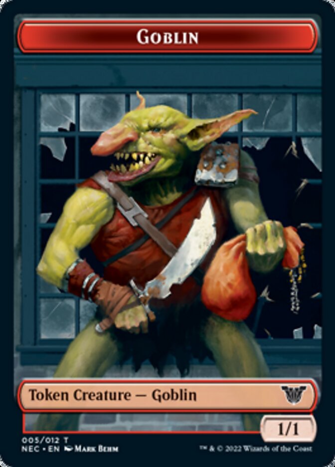 Smoke Blessing // Goblin Double-sided Token [Kamigawa: Neon Dynasty Commander Tokens] | RetroPlay Games