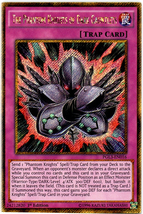 The Phantom Knights of Dark Gauntlets [PGL3-EN016] Gold Secret Rare | RetroPlay Games