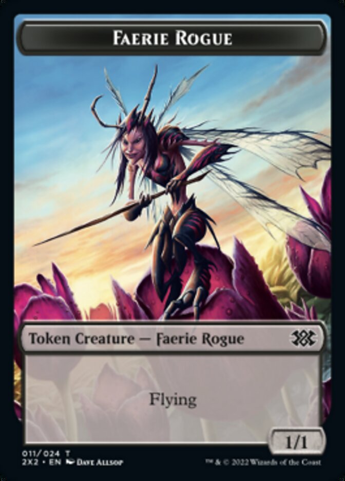 Faerie Rogue // Monk Double-sided Token [Double Masters 2022 Tokens] | RetroPlay Games