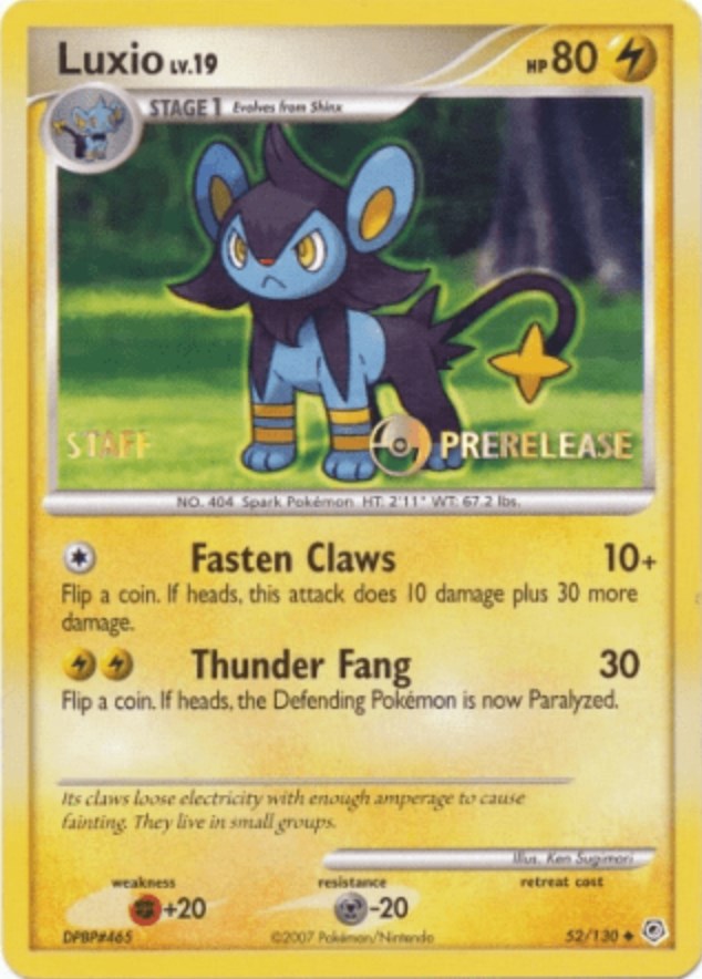 Luxio (52/130) (Prerelease Promo Staff) [Nintendo: Black Star Promos] | RetroPlay Games