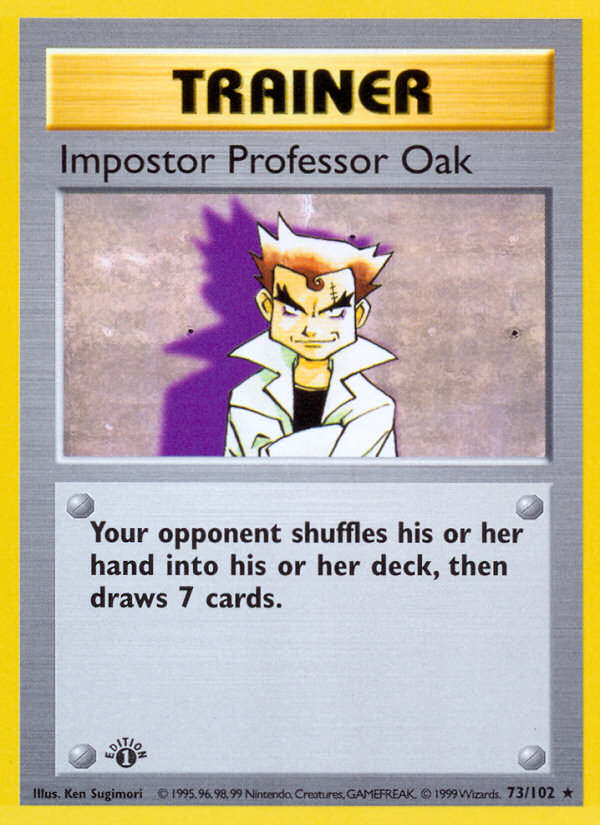 Impostor Professor Oak (73/102) (Shadowless) [Base Set 1st Edition] | RetroPlay Games