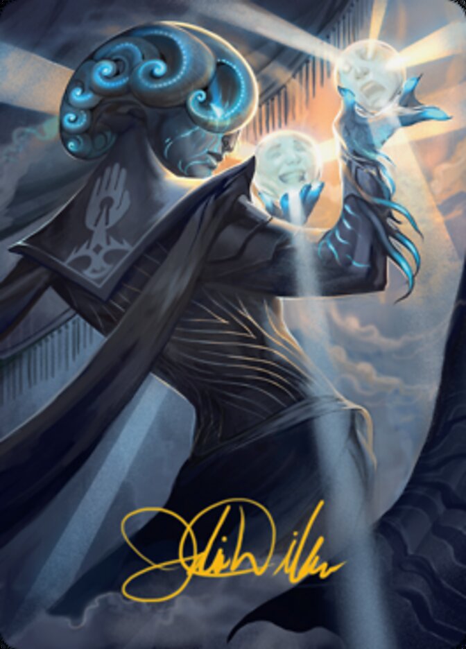 Queza, Augur of Agonies Art Card (Gold-Stamped Signature) [Streets of New Capenna Art Series] | RetroPlay Games