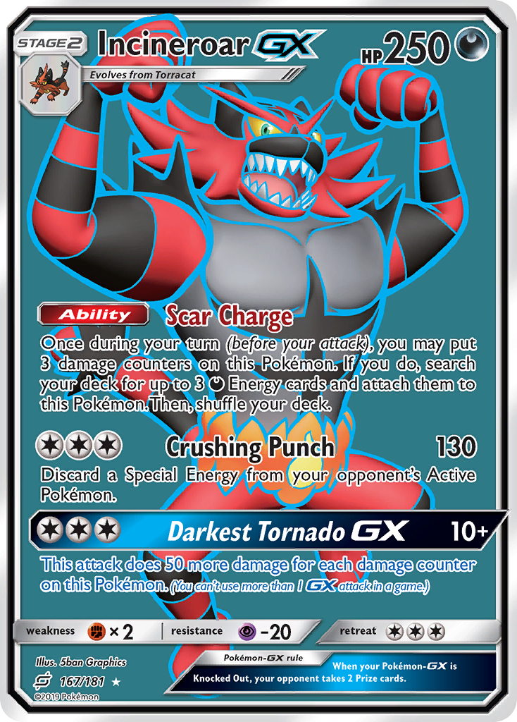 Incineroar GX (167/181) [Sun & Moon: Team Up] | RetroPlay Games