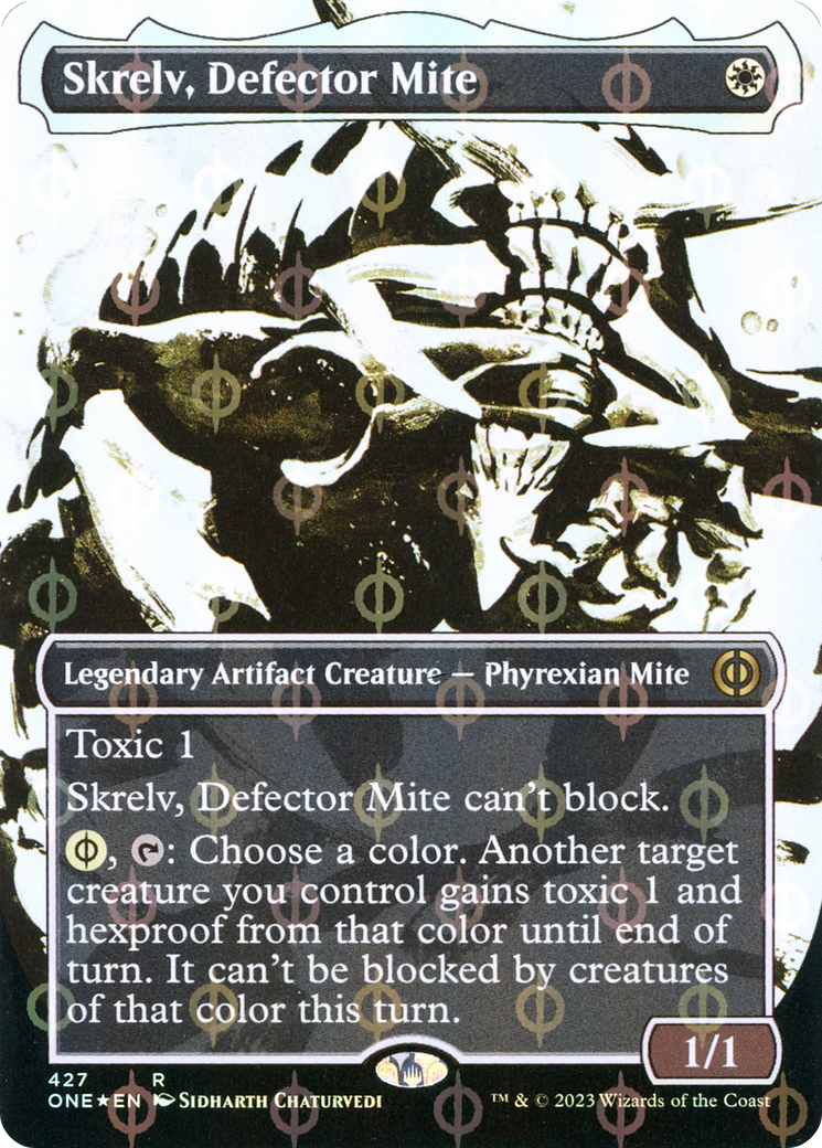 Skrelv, Defector Mite (Borderless Ichor Step-and-Compleat Foil) [Phyrexia: All Will Be One] | RetroPlay Games