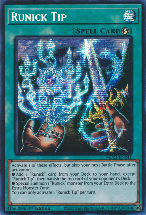 Runick Tip [MP23-EN241] Prismatic Secret Rare | RetroPlay Games