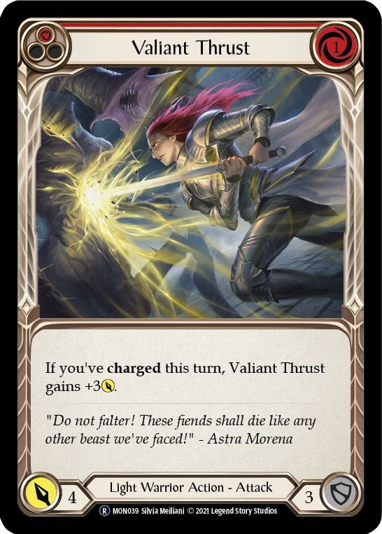 Valiant Thrust (Red) [U-MON039-RF] (Monarch Unlimited)  Unlimited Rainbow Foil | RetroPlay Games