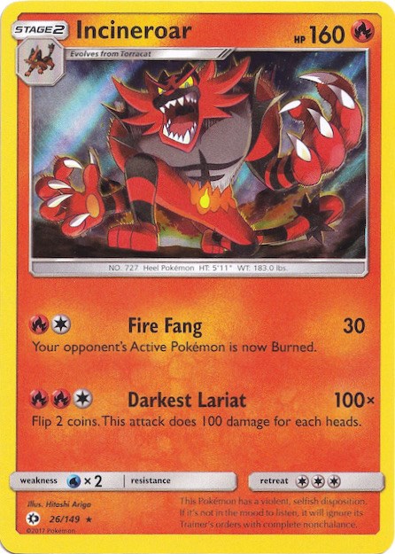 Incineroar (26/149) (Water Web Holo) [Sun & Moon: Base Set] | RetroPlay Games