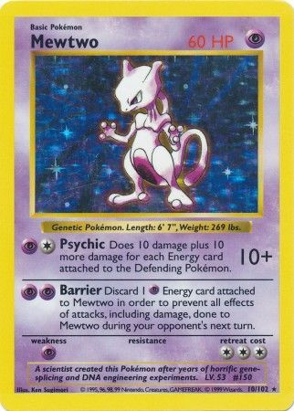 Mewtwo (10/102) [Base Set Shadowless Unlimited] | RetroPlay Games