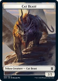 Cat Beast // Construct Double-sided Token [Zendikar Rising Tokens] | RetroPlay Games