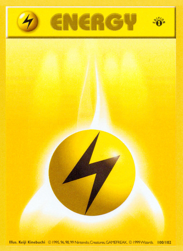 Lightning Energy (100/102) (Shadowless) [Base Set 1st Edition] | RetroPlay Games