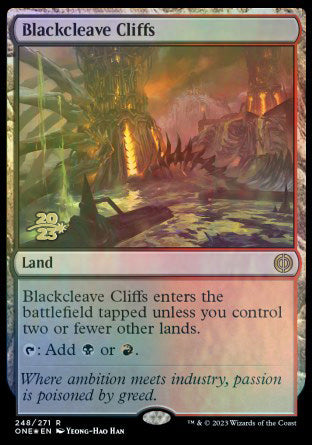 Blackcleave Cliffs [Phyrexia: All Will Be One Prerelease Promos] | RetroPlay Games