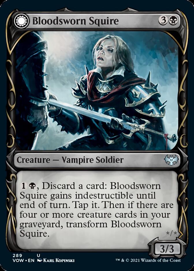 Bloodsworn Squire // Bloodsworn Knight (Showcase Fang Frame) [Innistrad: Crimson Vow] | RetroPlay Games