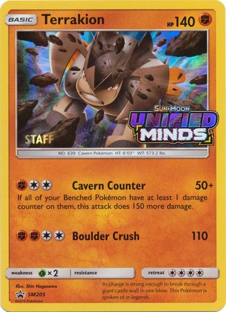 Terrakion (SM205) (Staff Prerelease Promo) [Sun & Moon: Black Star Promos] | RetroPlay Games
