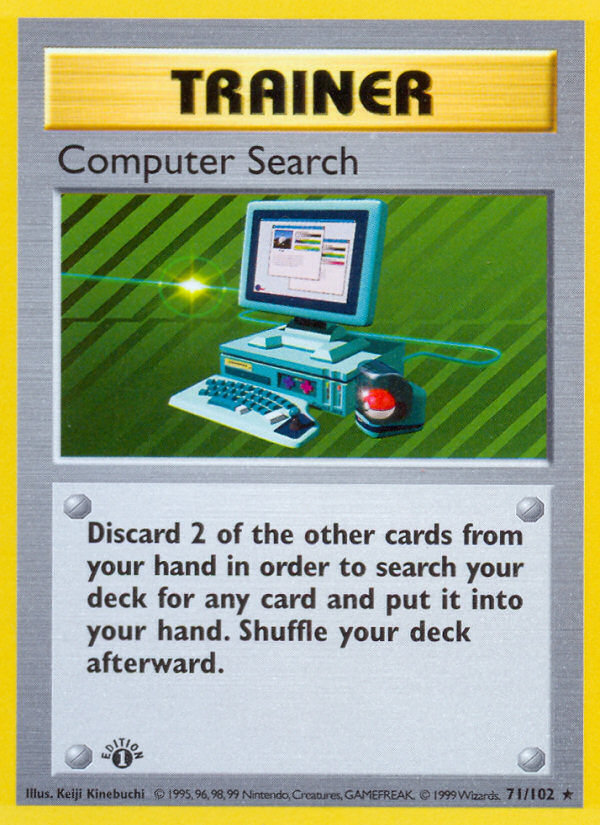 Computer Search (71/102) (Shadowless) [Base Set 1st Edition] | RetroPlay Games