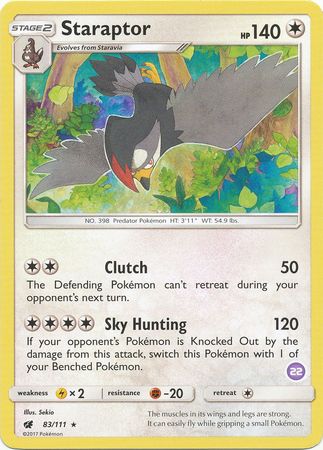 Staraptor (83/111) (Deck Exclusive #22) [Sun & Moon: Trainer Kit - Alolan Sandslash] | RetroPlay Games