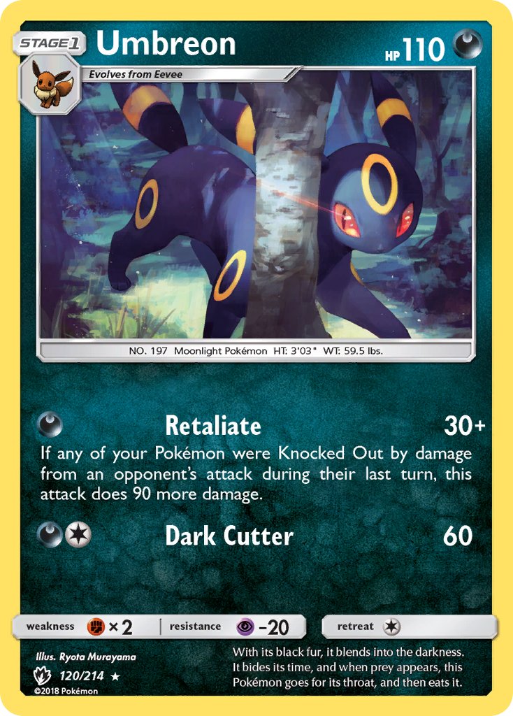 Umbreon (120/214) (Cosmos Holo) (Blister Exclusive) [Sun & Moon: Lost Thunder] | RetroPlay Games