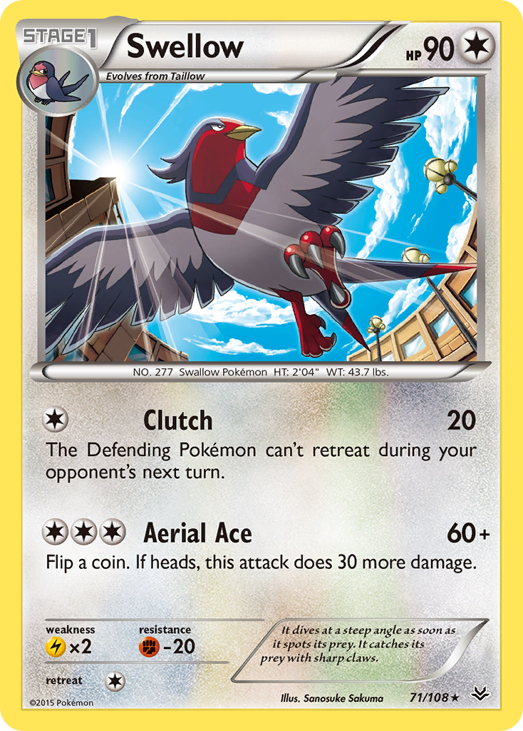 Swellow (71/108) [XY: Roaring Skies] | RetroPlay Games