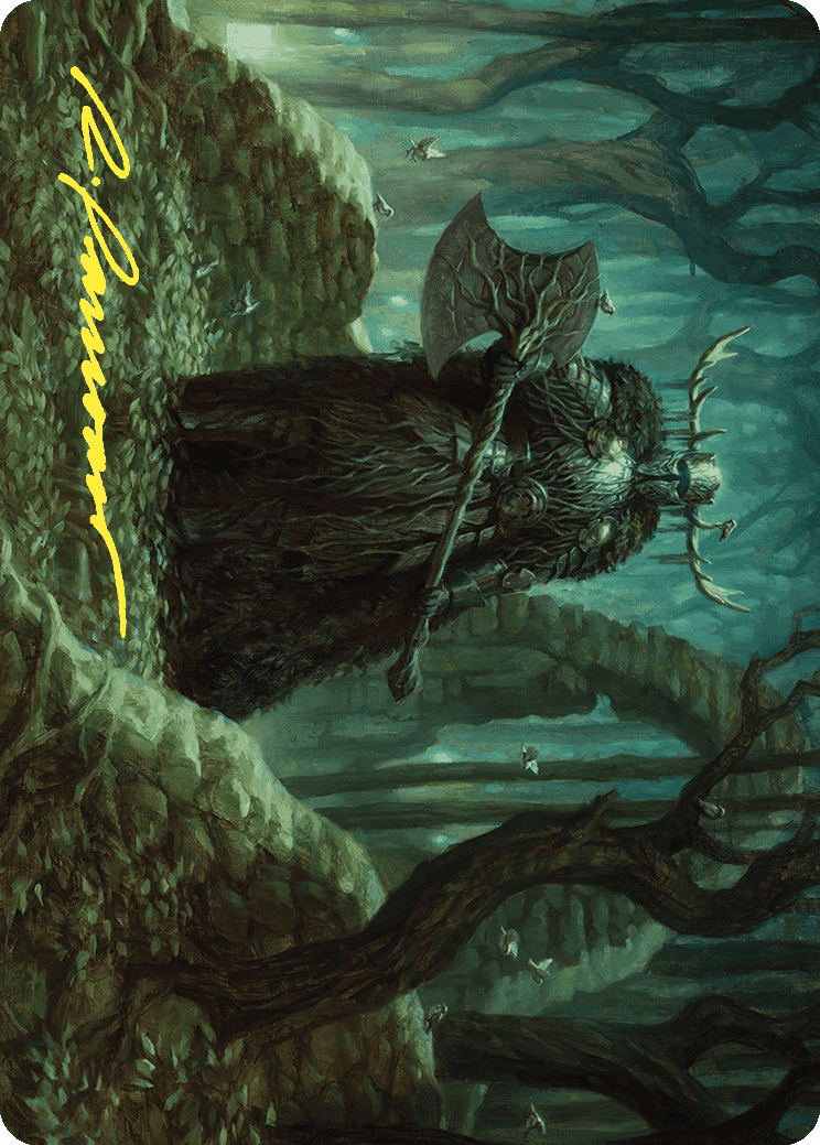 Mosswood Dreadknight Art Card (Gold-Stamped Signature) [Wilds of Eldraine Art Series] | RetroPlay Games
