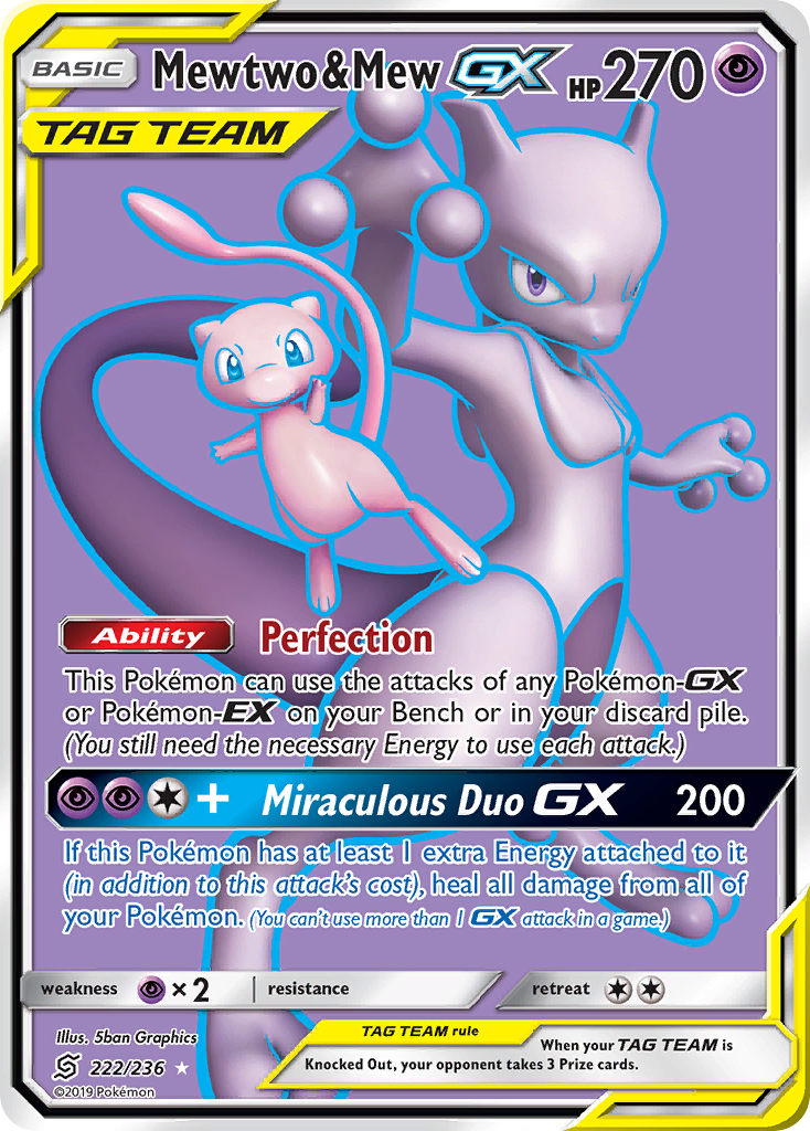 Mewtwo & Mew GX (222/236) [Sun & Moon: Unified Minds] | RetroPlay Games