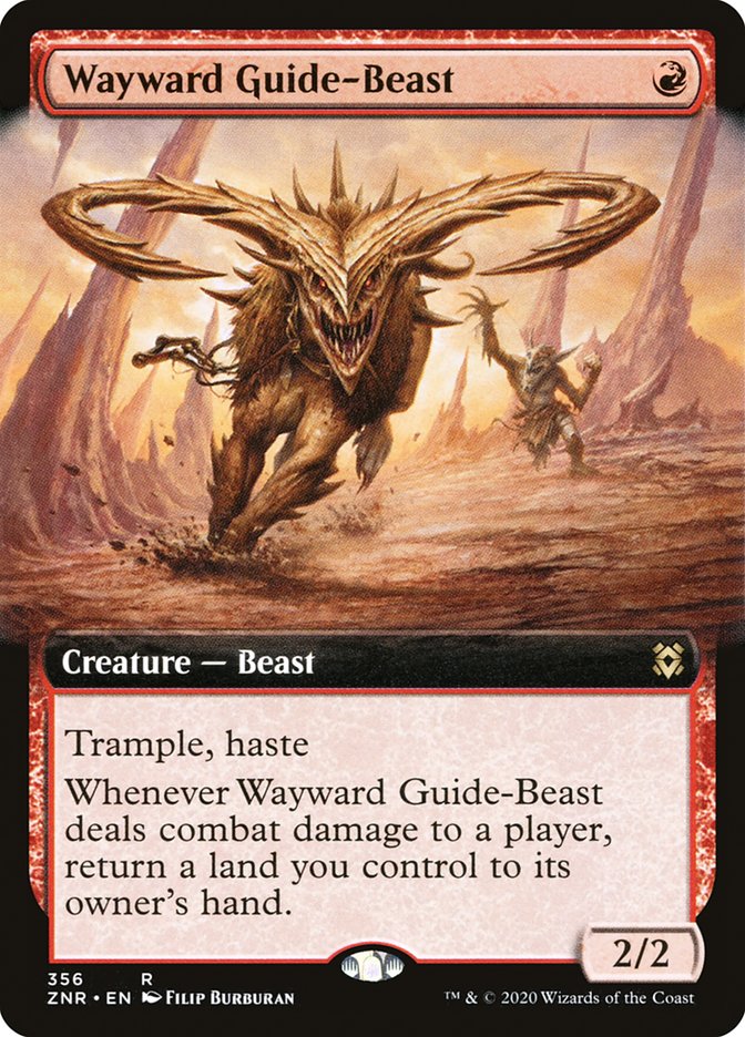 Wayward Guide-Beast (Extended Art) [Zendikar Rising] | RetroPlay Games