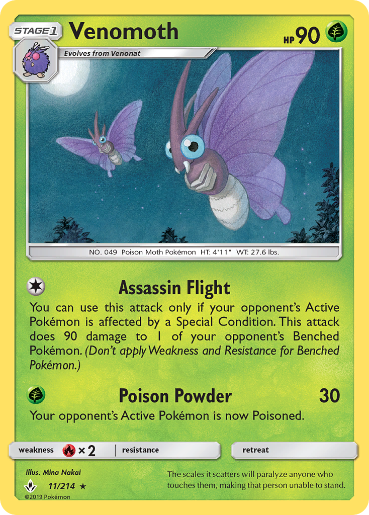 Venomoth (11/214) [Sun & Moon: Unbroken Bonds] | RetroPlay Games