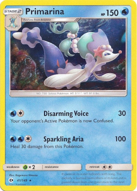 Primarina (41/149) (Water Web Holo) [Sun & Moon: Base Set] | RetroPlay Games